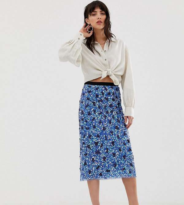 Mango midi sequin skirt