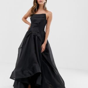Bariano full maxi dress with origami bust detail in black - Liyanah