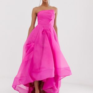 Bariano full maxi dress with origami bust detail in fuchsia - Liyanah