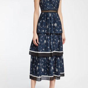 SELF-PORTRAIT Printed Satin Midi Dress - Liyanah