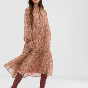 Vila high neck paisley maxi dress