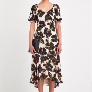 Whistles Black Tropical Flower Dress