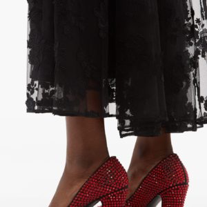 PRADA Crystal-embellished leather pumps - Liyanah