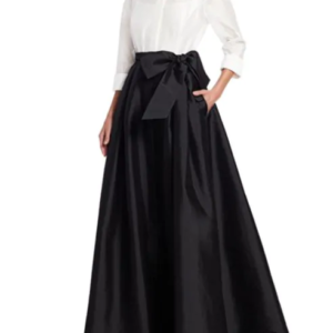 Teri Jon by Rickie Freeman Collared Taffeta Ball Gown - Liyanah.co