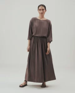 Women's Gathered Waist Easy-Silk Dress - Rise Fall - Liyanah