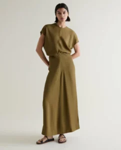 Women's NAIA Kaki Maxi Dress - Rise Fall Cashmere - Liyanah