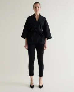 Women's Organic Denim Belted Jacket - Rise Fall Cashmere - Liyanah
