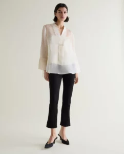 Women's Silk Organza Tunic Blouse - Rise Fall - Liyanah